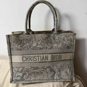 Dior Booktote grey zoo print tote bag